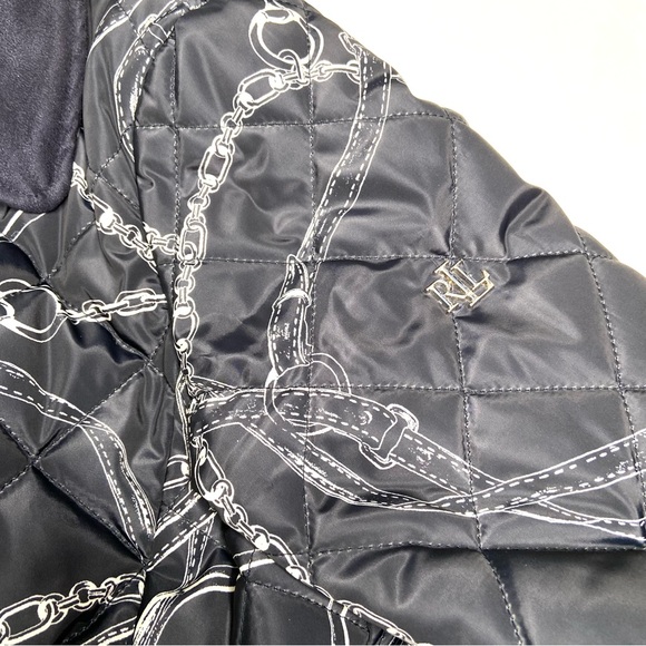 LAUREN RALPH LAUREN Navy Belting Print Quilted Jacket - Picture 9 of 16
